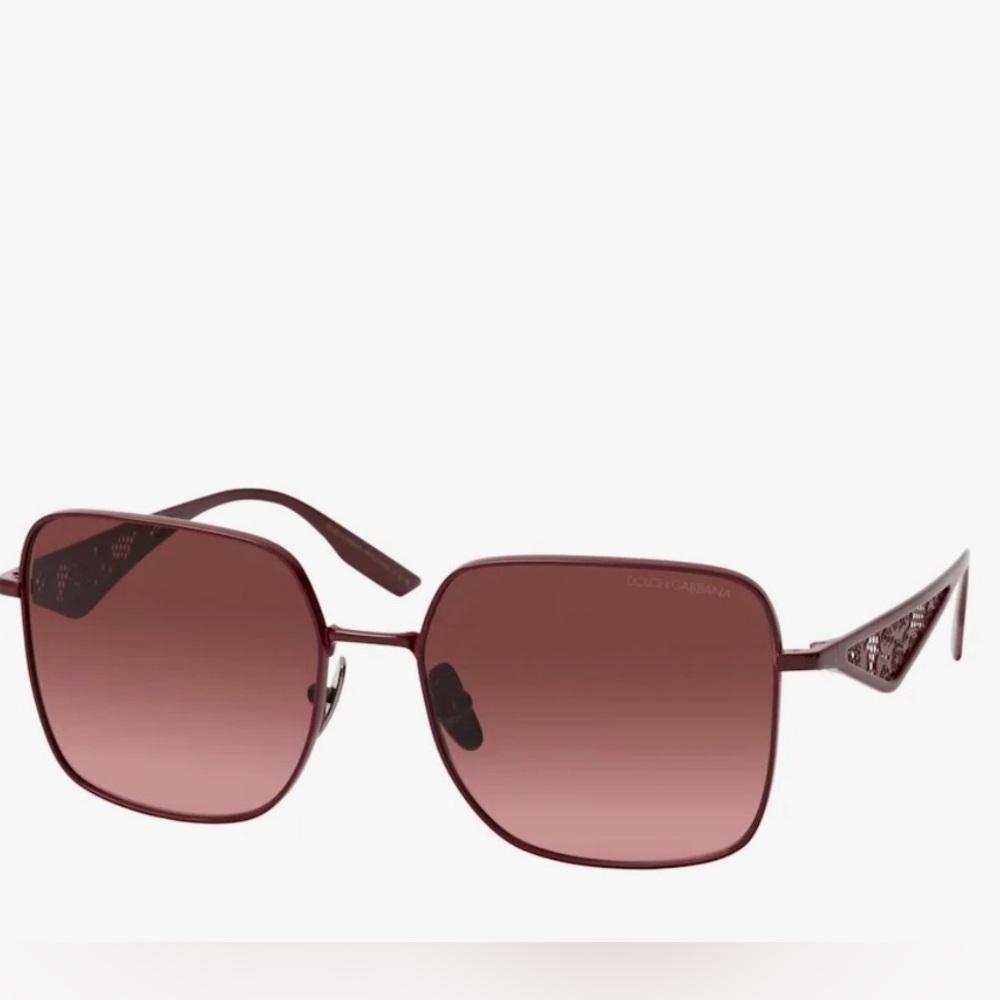 DOLCE & GABBANA Lace Square Sunglasses 57mm In Bordeaux